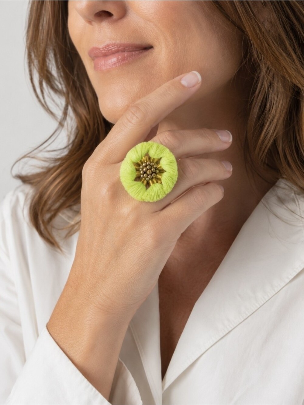 Shiraleah Lime Kali Adjustable Statement Ring